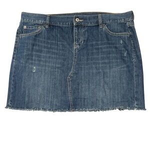 Old Navy Blue raw hem Denim Mini Skirt 14